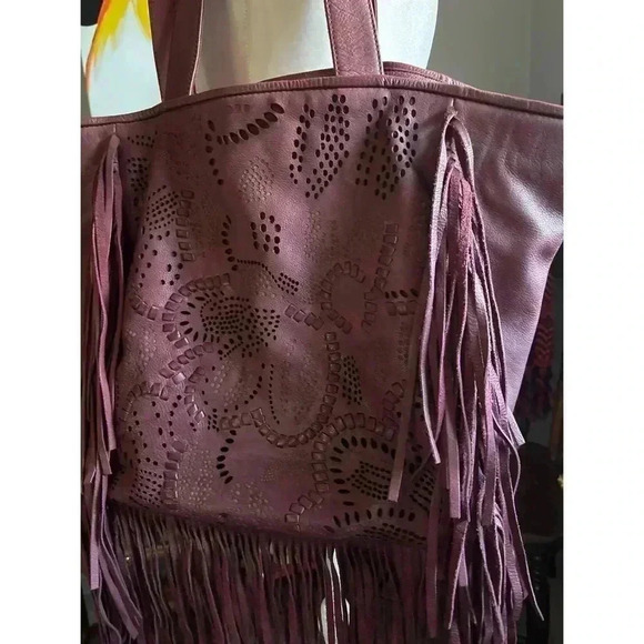 Frye Purple Fringe Shoulder Bag - Picture 3 of 8